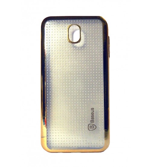 Samsung J7 Pro Mobile Phone Back Cover, Transparent with Gold Printed, Gold Color
